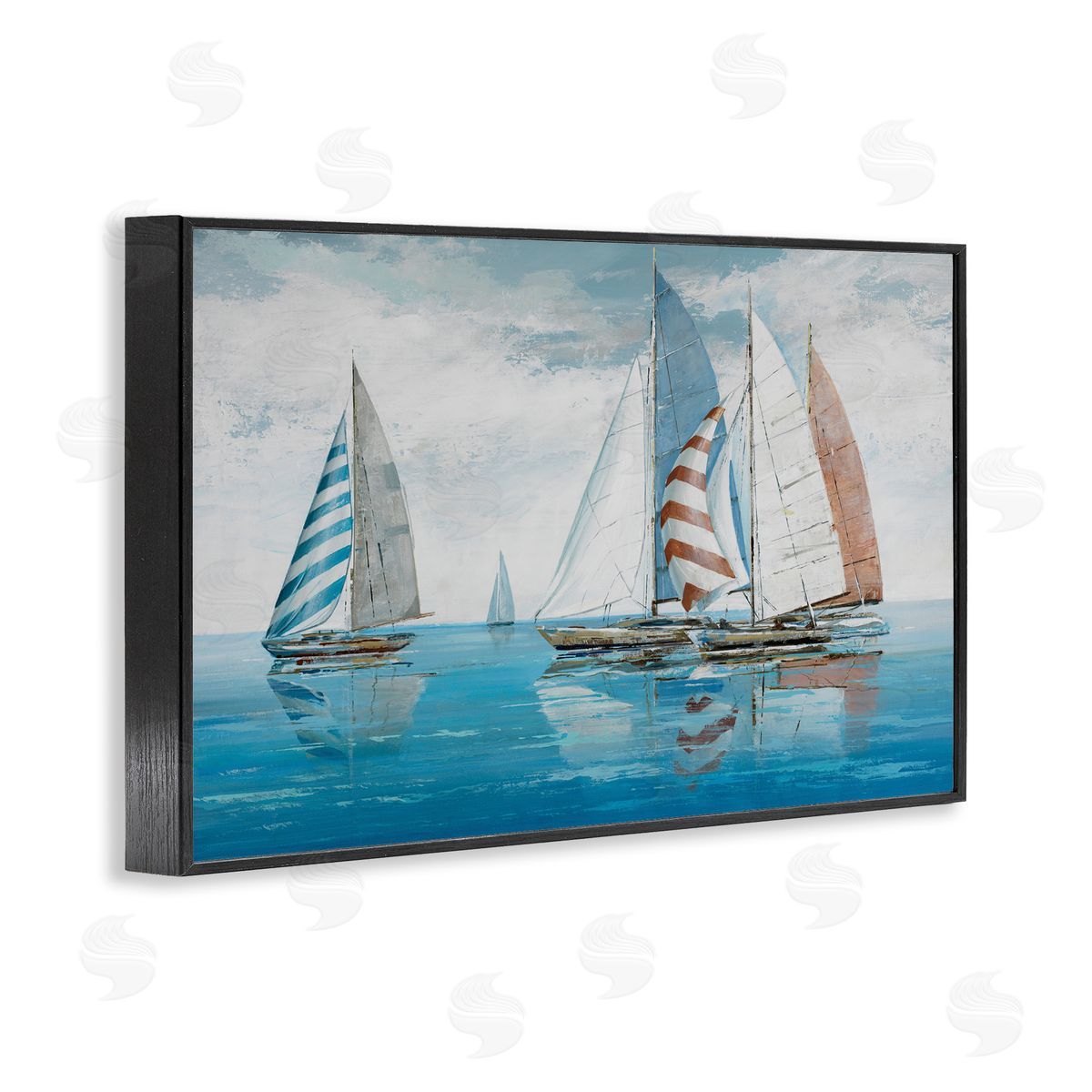 Max Maxx Maritime Ocean Yachts Black Framed Giclee Wall Art Print