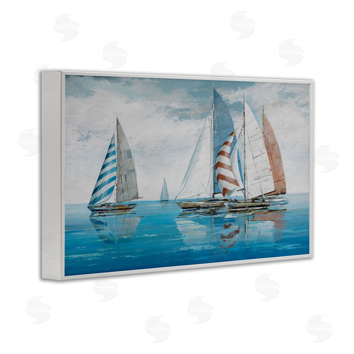 Max Maxx Maritime Ocean Yachts White Framed Giclee Wall Art Print