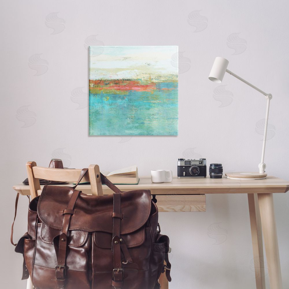 Suzanne Nicoll Ocean Hues Abstraction Canvas Wall Art Print in Room