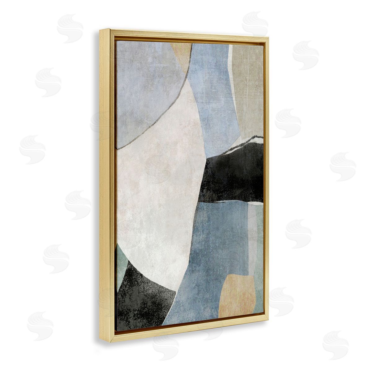 Suzanne Nicoll Cutout Shapes Composition Gold Floating Frame Canvas Wall Art Print