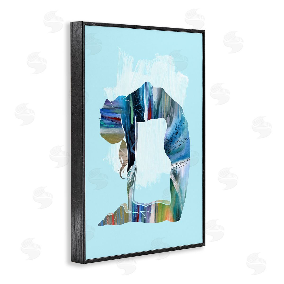 Tim Parker Powerful Yoga Stretch Black Framed Giclee Wall Art Print