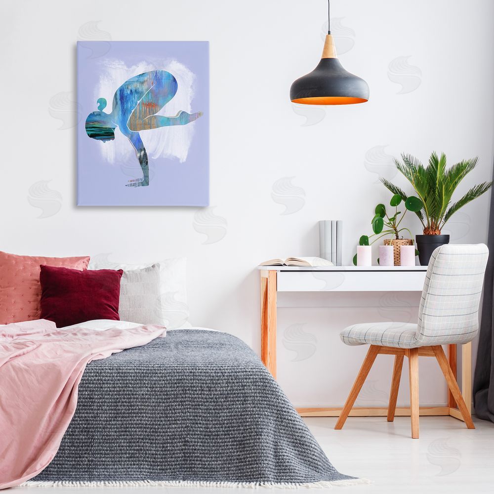 Tim Parker Mindful Yoga Pose Canvas Wall Art Print in Room