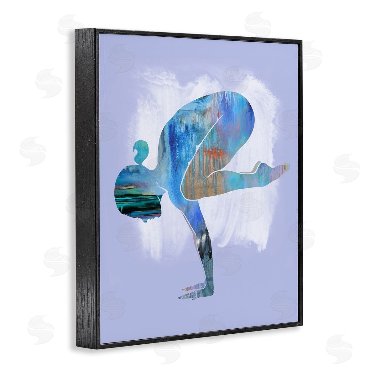 Tim Parker Mindful Yoga Pose Black Framed Giclee Wall Art Print