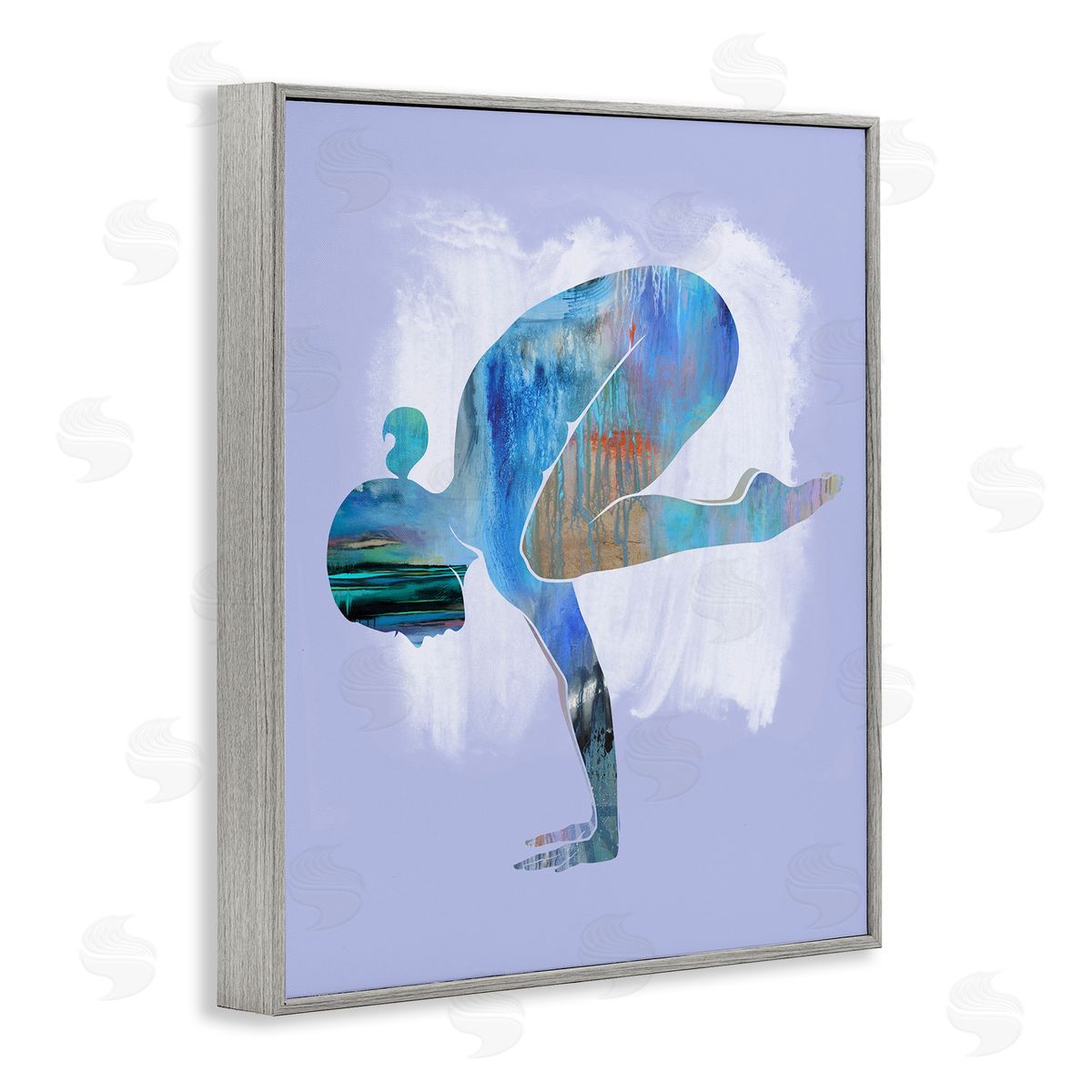 Tim Parker Mindful Yoga Pose Gray Framed Giclee Wall Art Print