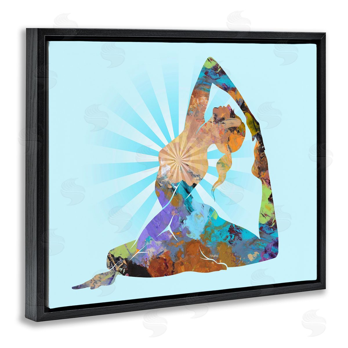 Tim Parker Meditative Mindful Yoga Black Floating Frame Canvas Wall Art Print