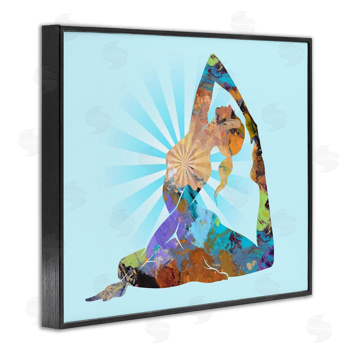 Tim Parker Meditative Mindful Yoga Black Framed Giclee Wall Art Print