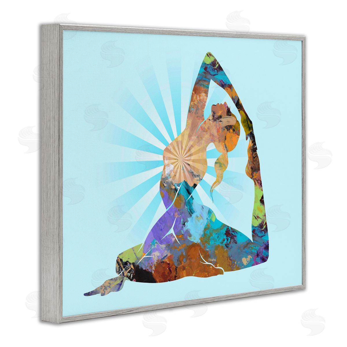 Tim Parker Meditative Mindful Yoga Gray Framed Giclee Wall Art Print
