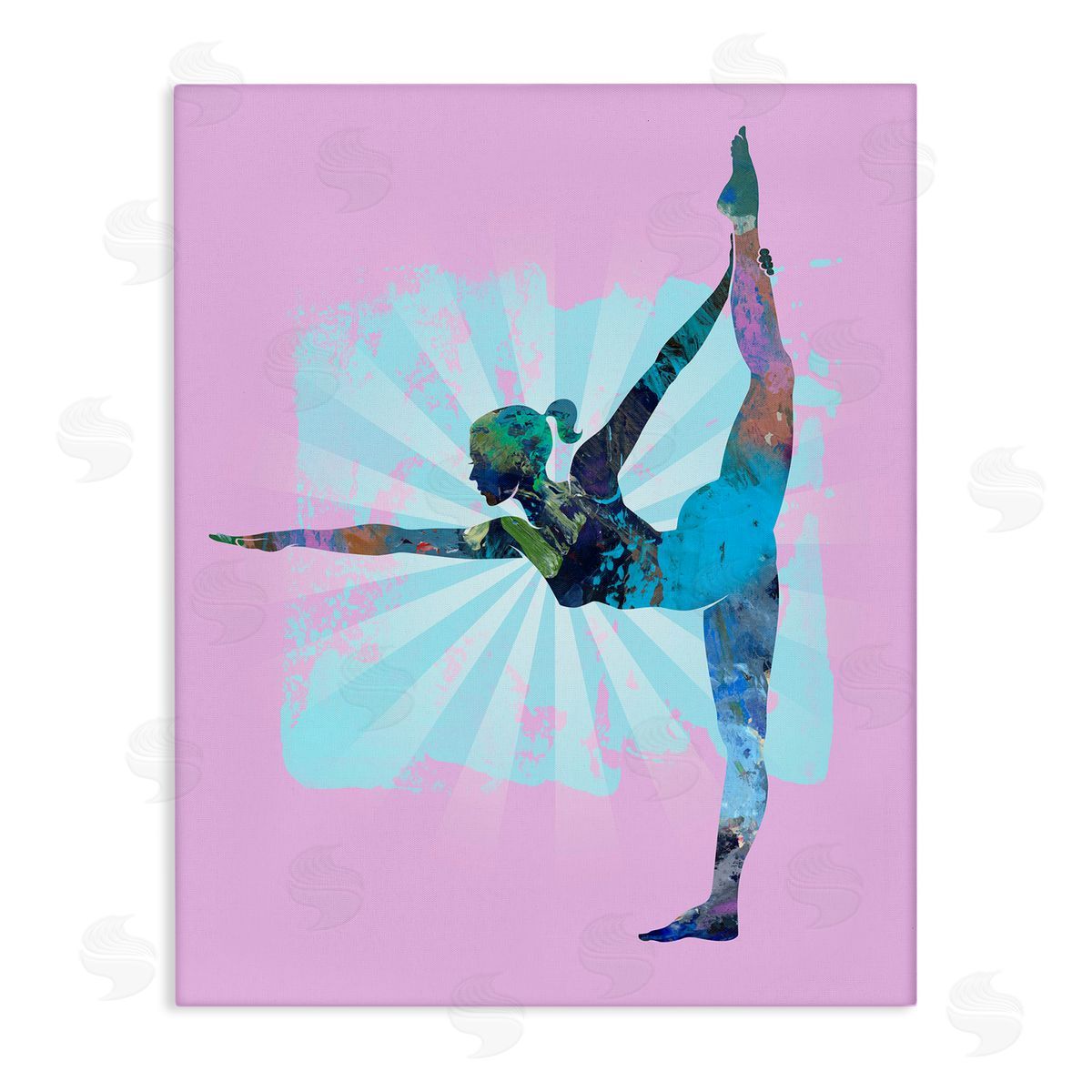 Tim Parker Stretching Mindful Exercise Canvas Wall Art Print