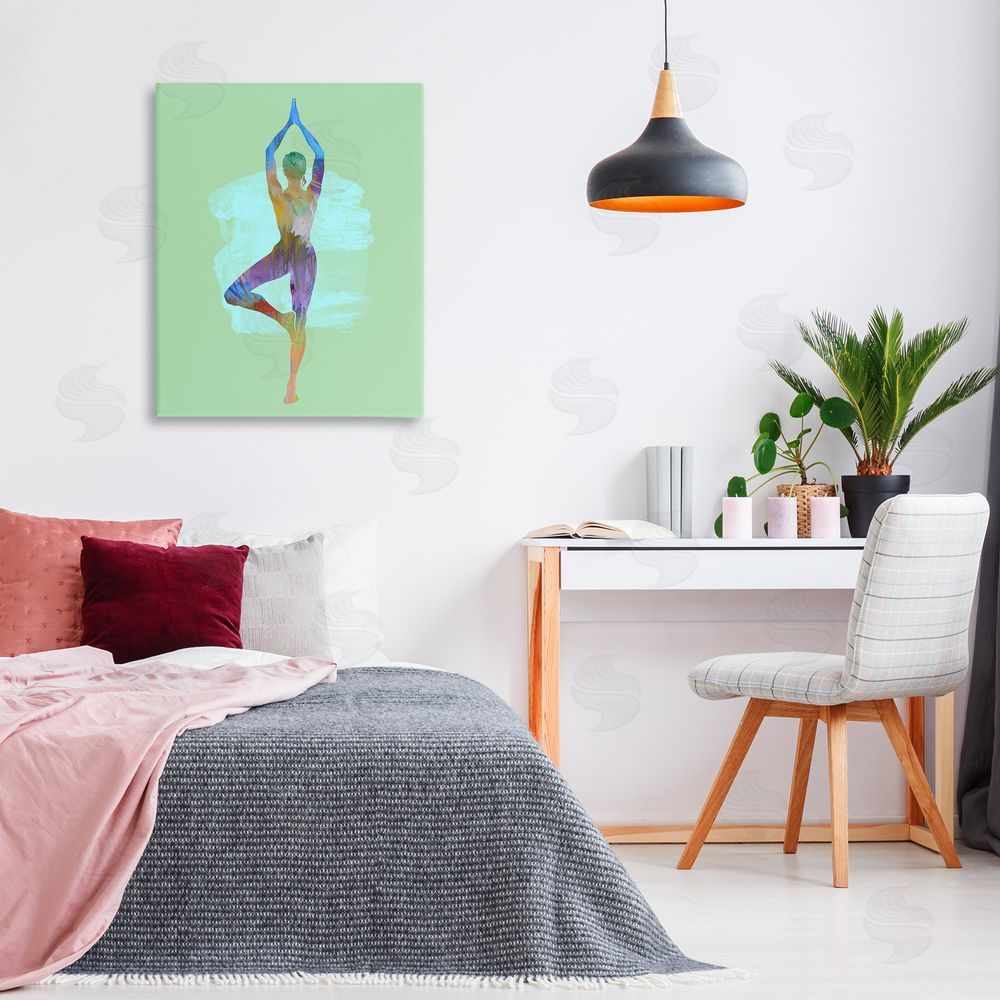 Tim Parker Meditating Standing Pose Canvas Wall Art Print in Room