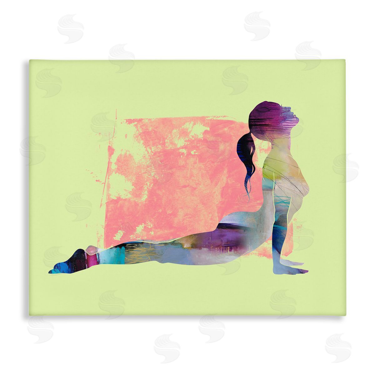 Tim Parker Yoga Pose on Yellow Canvas Wall Art Print