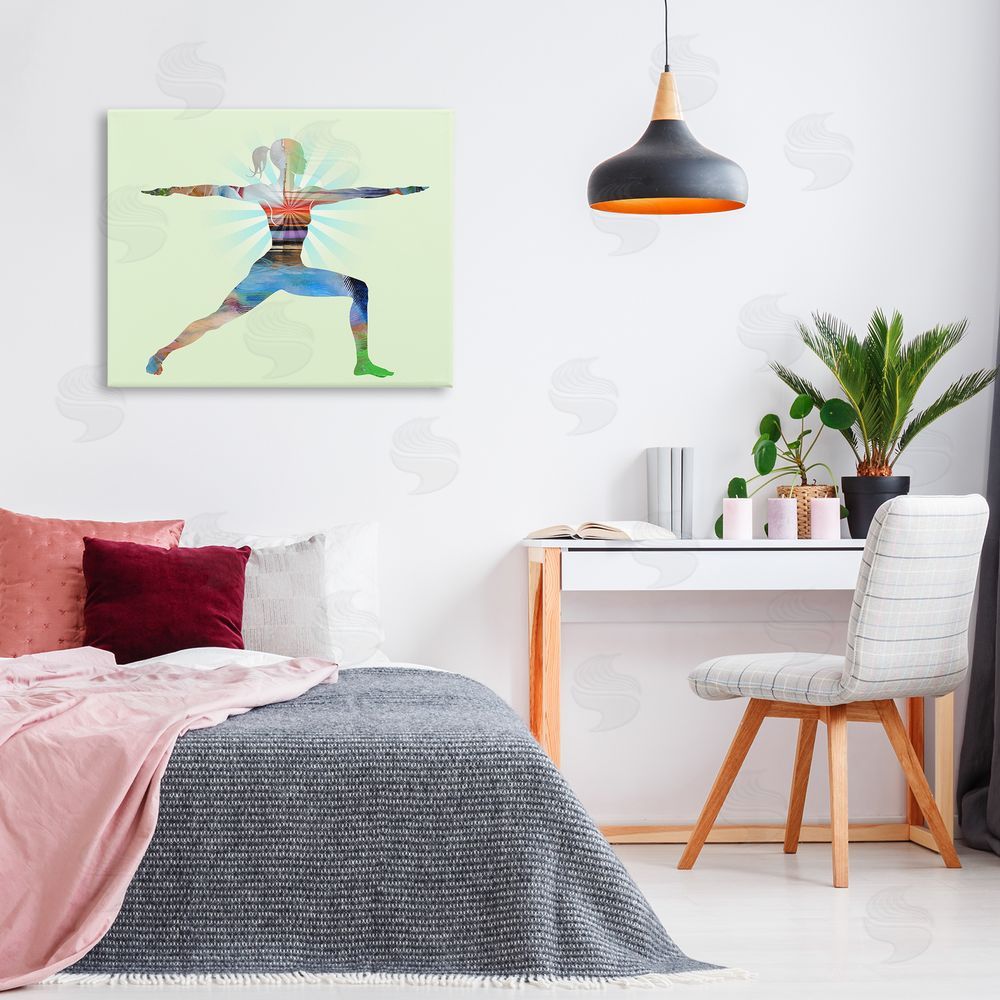 Tim Parker Standing Yoga Pose Canvas Wall Art Print in Room