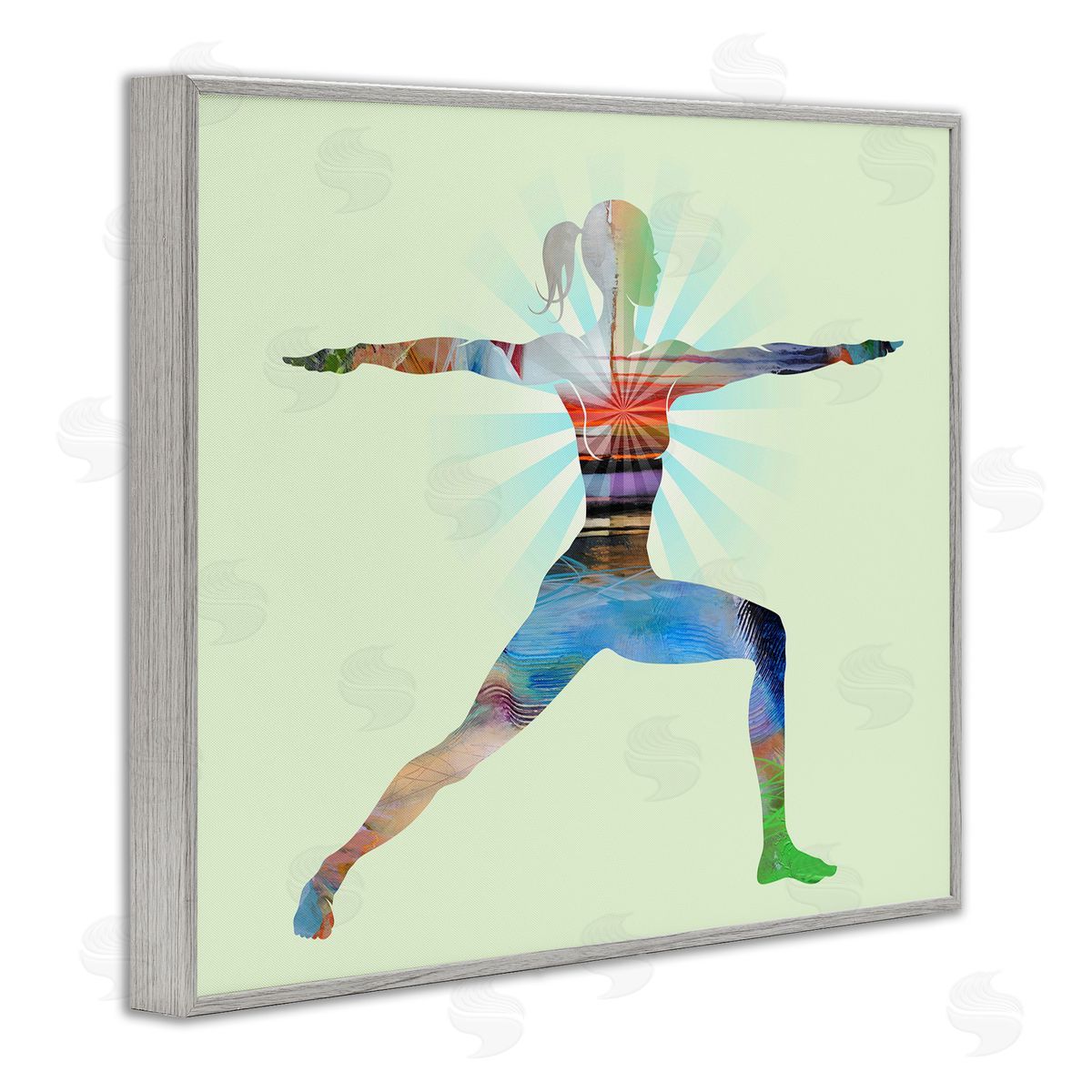 Tim Parker Standing Yoga Pose Gray Framed Giclee Wall Art Print