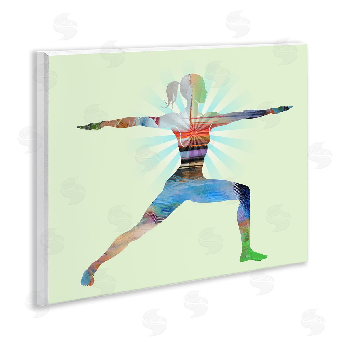 Tim Parker Standing Yoga Pose Wooden Wall Plaque Art Print