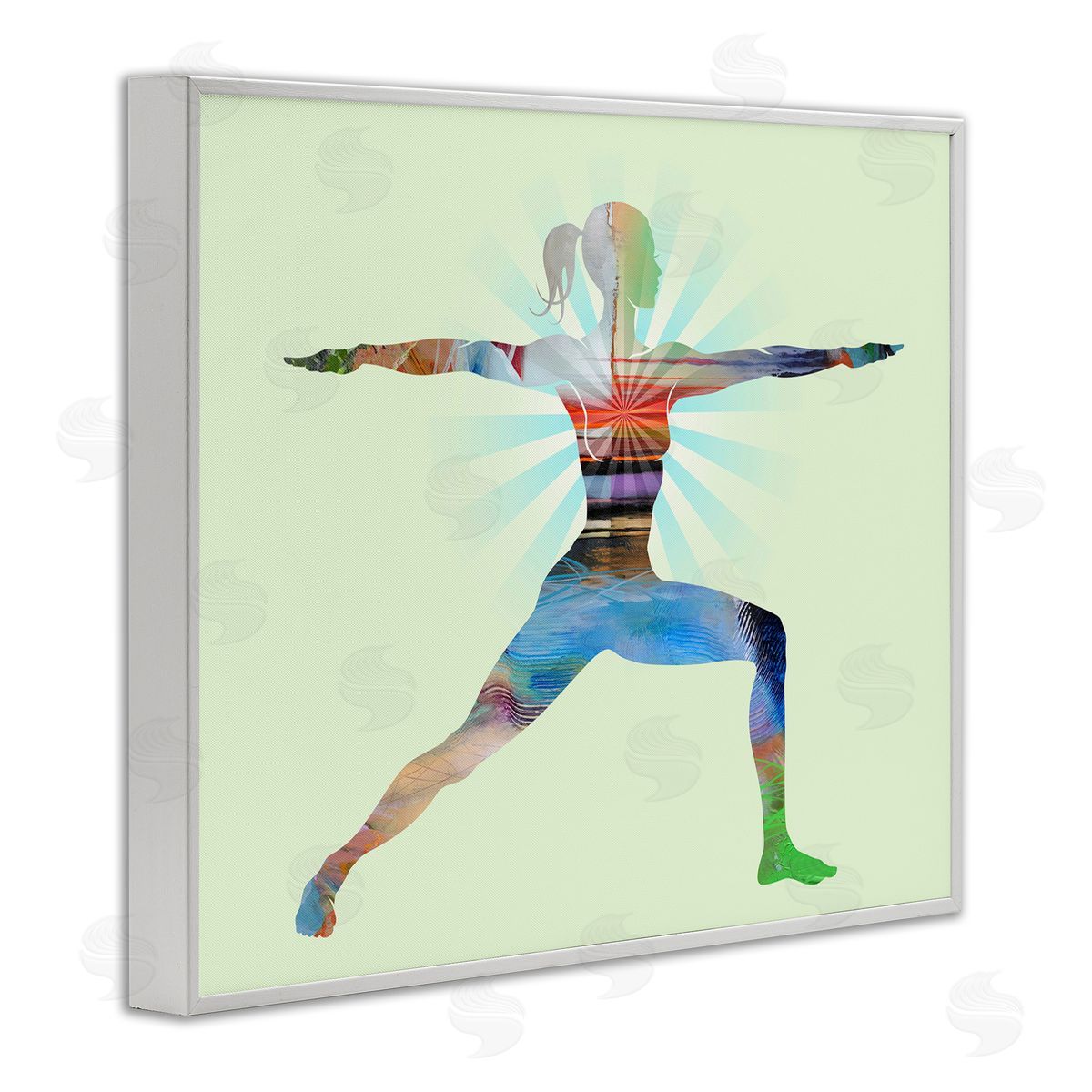 Tim Parker Standing Yoga Pose White Framed Giclee Wall Art Print