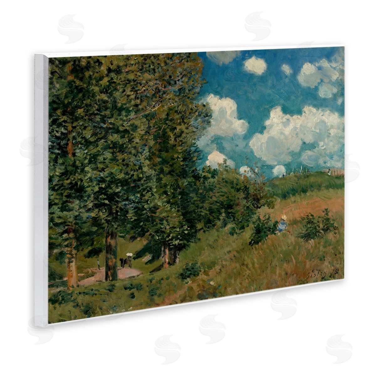 Alfred Sisley Classic Cloudy Landscape Wooden Wall Plaque Art Print