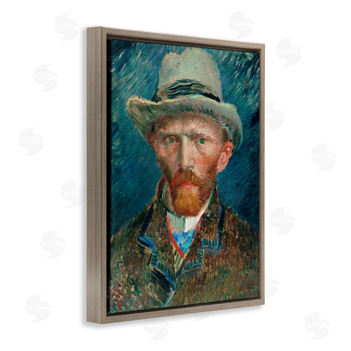 Vincent Van Gogh Classic Van Gogh Portrait Brown Floating Frame Canvas Wall Art Print