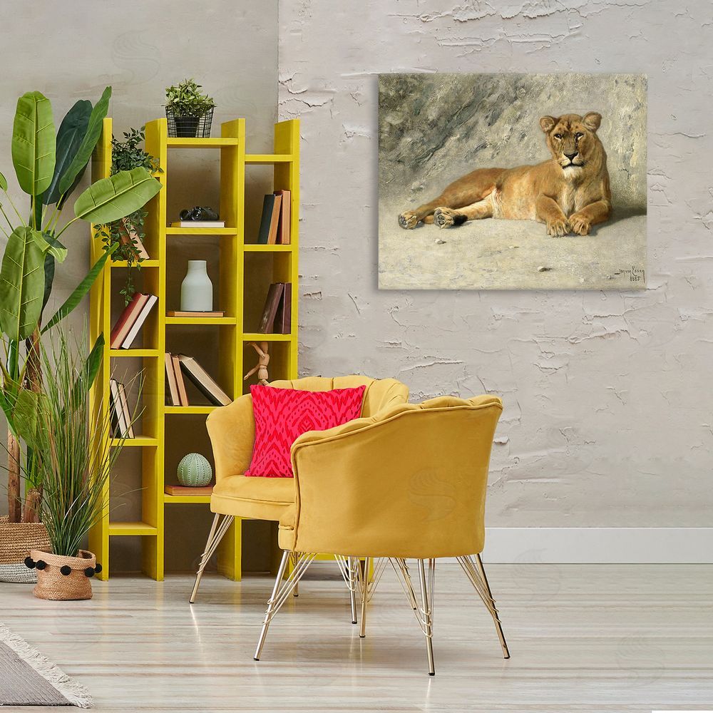Jan Van Essen Protective Wild Lion Canvas Wall Art Print in Room