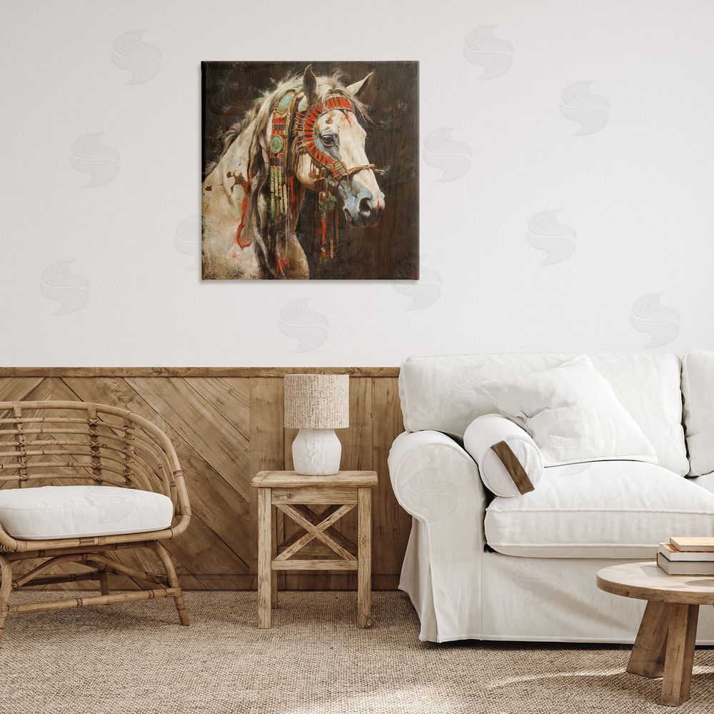 Marta Wiley Strong Traditional Horse Canvas Wall Art Print in Room