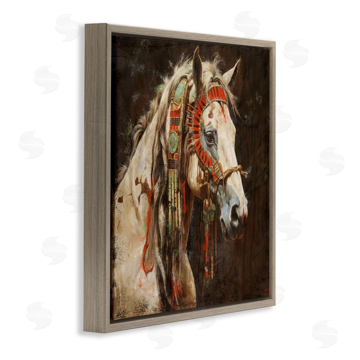 Marta Wiley Strong Traditional Horse Brown Floating Frame Canvas Wall Art Print