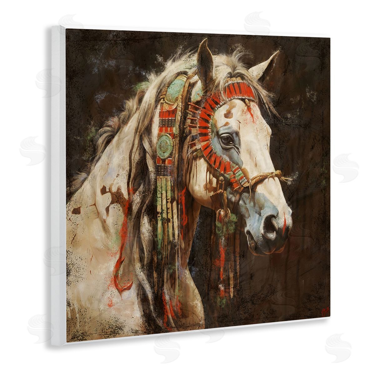 Marta Wiley Strong Traditional Horse Wooden Wall Plaque Art Print