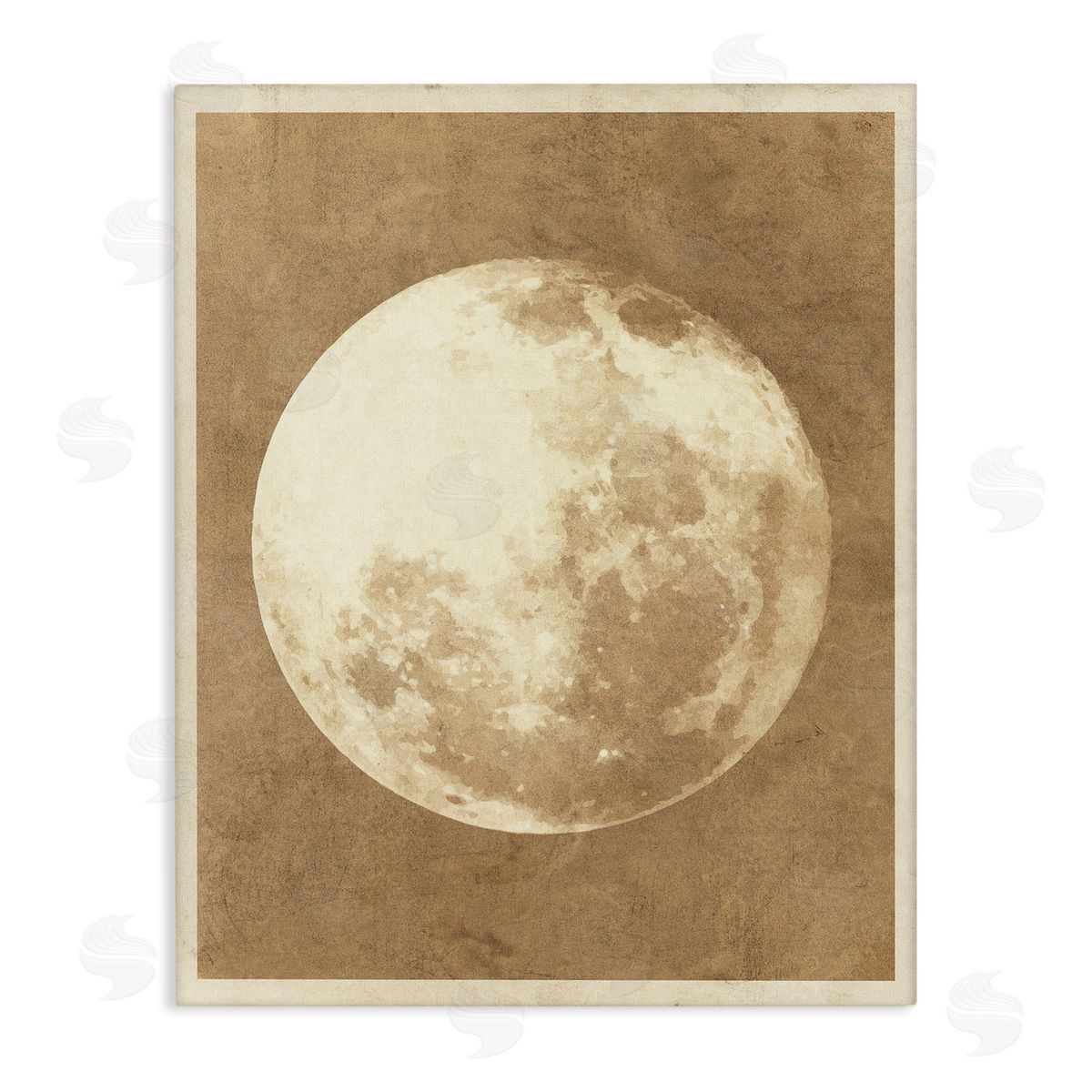 Stupell Studio Rustic Neutral Moon Canvas Wall Art Print