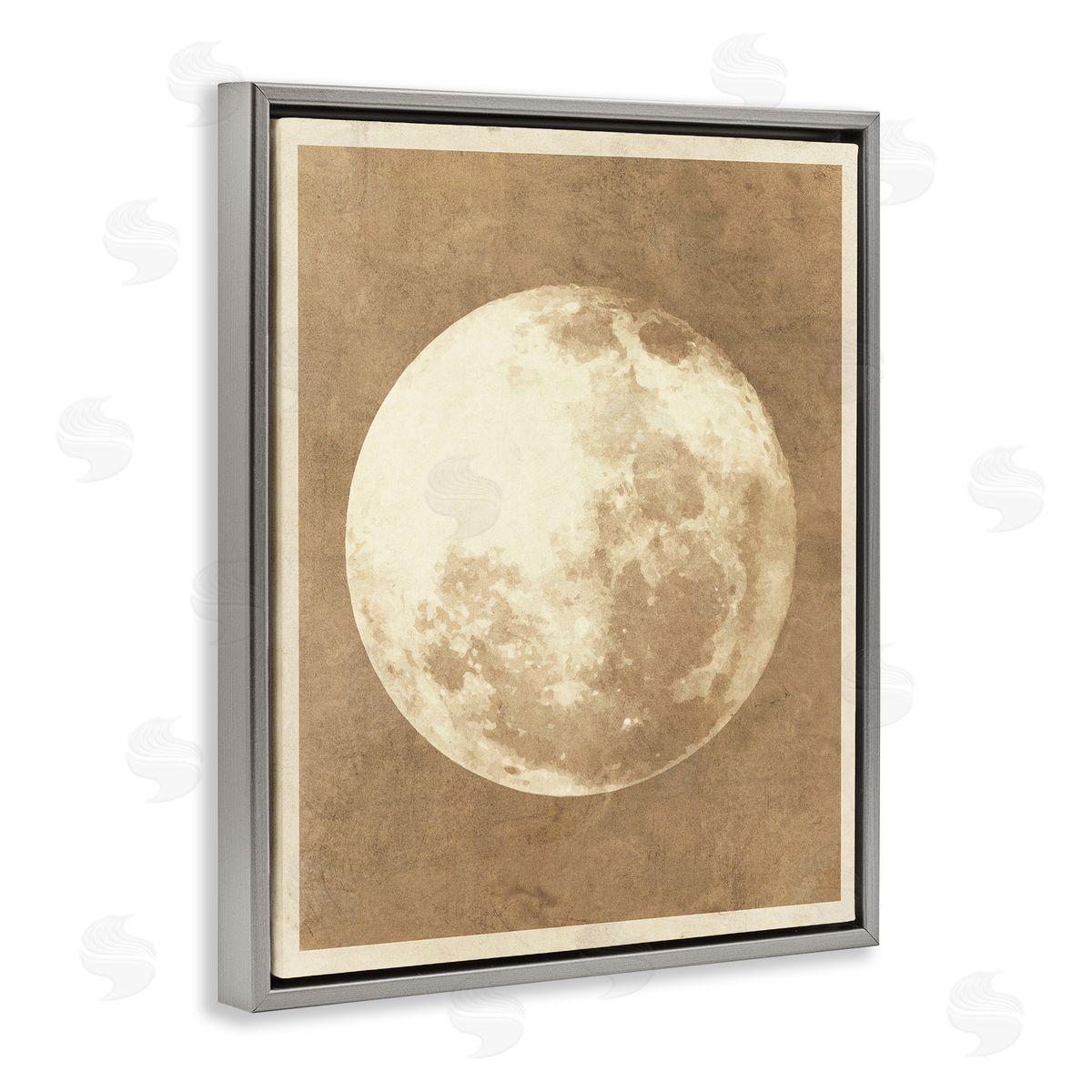 Stupell Studio Rustic Neutral Moon Gray Floating Frame Canvas Wall Art Print