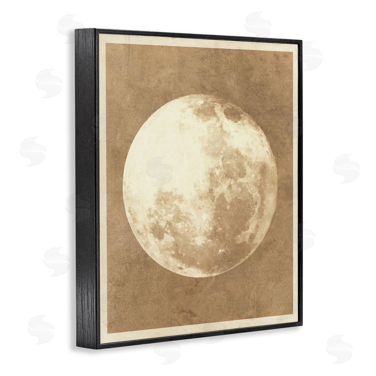 Stupell Studio Rustic Neutral Moon Black Framed Giclee Wall Art Print