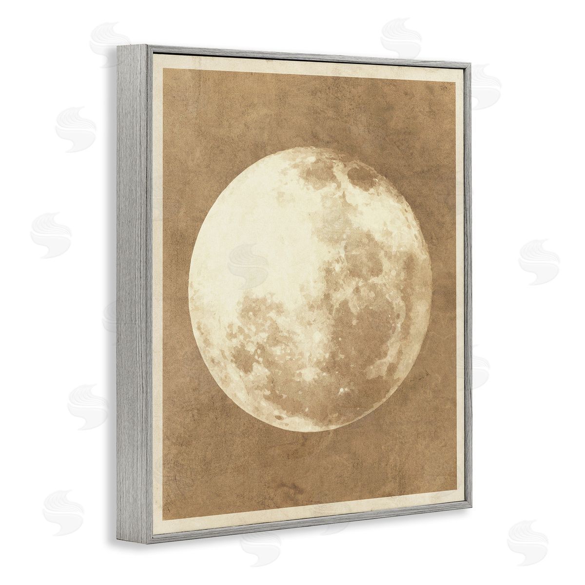 Stupell Studio Rustic Neutral Moon Gray Framed Giclee Wall Art Print