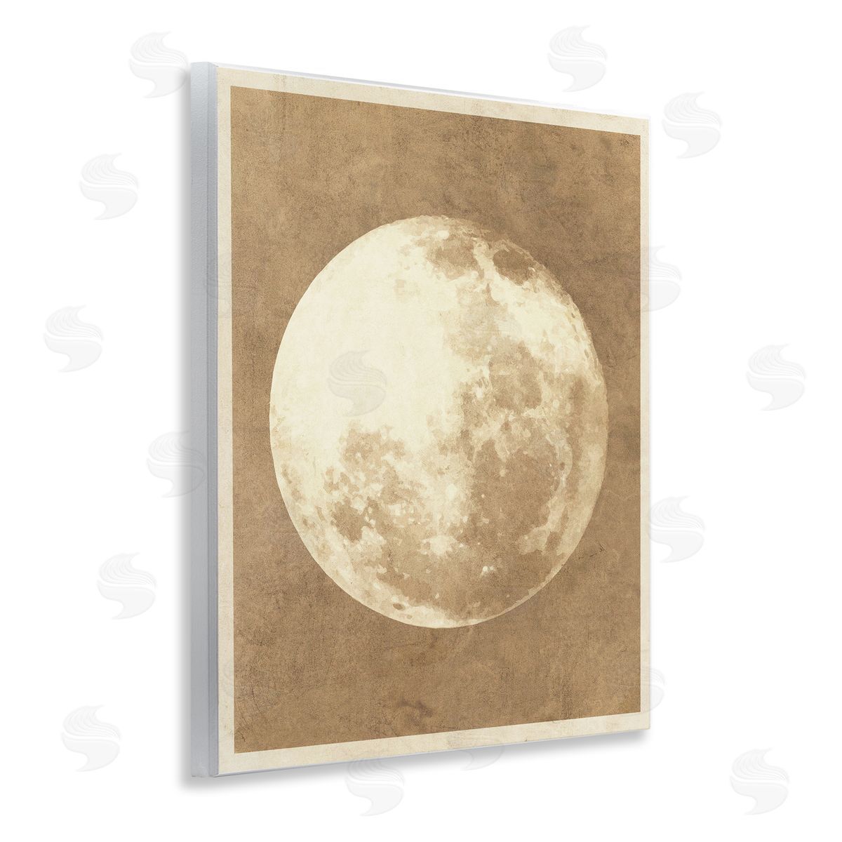 Stupell Studio Rustic Neutral Moon Wooden Wall Plaque Art Print