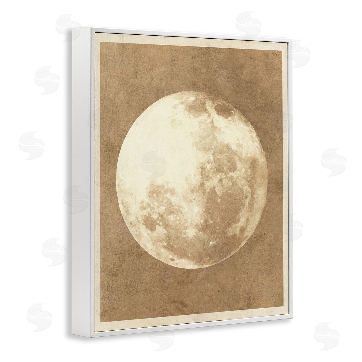 Stupell Studio Rustic Neutral Moon White Framed Giclee Wall Art Print