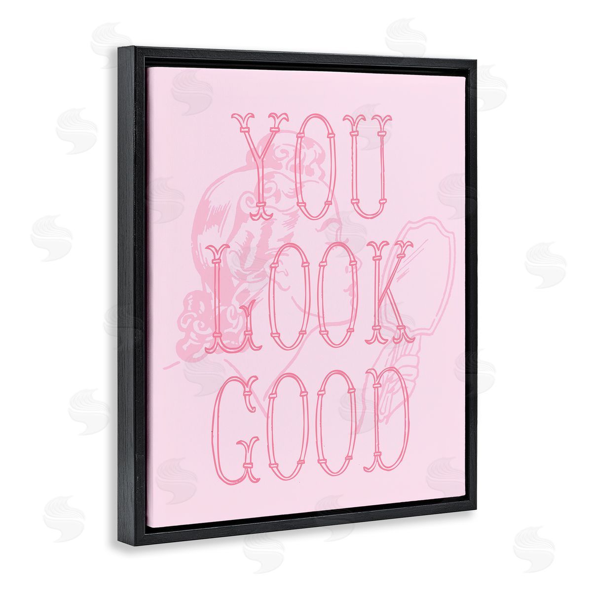 Stupell Studio You Look Good Sentiment Black Floating Frame Canvas Wall Art Print