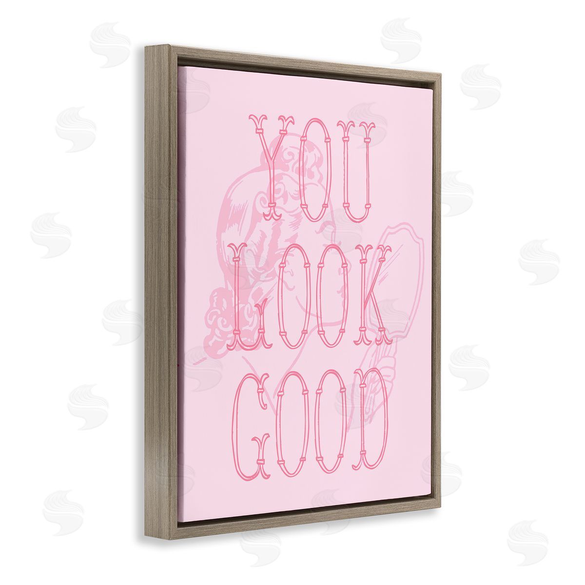 Stupell Studio You Look Good Sentiment Brown Floating Frame Canvas Wall Art Print