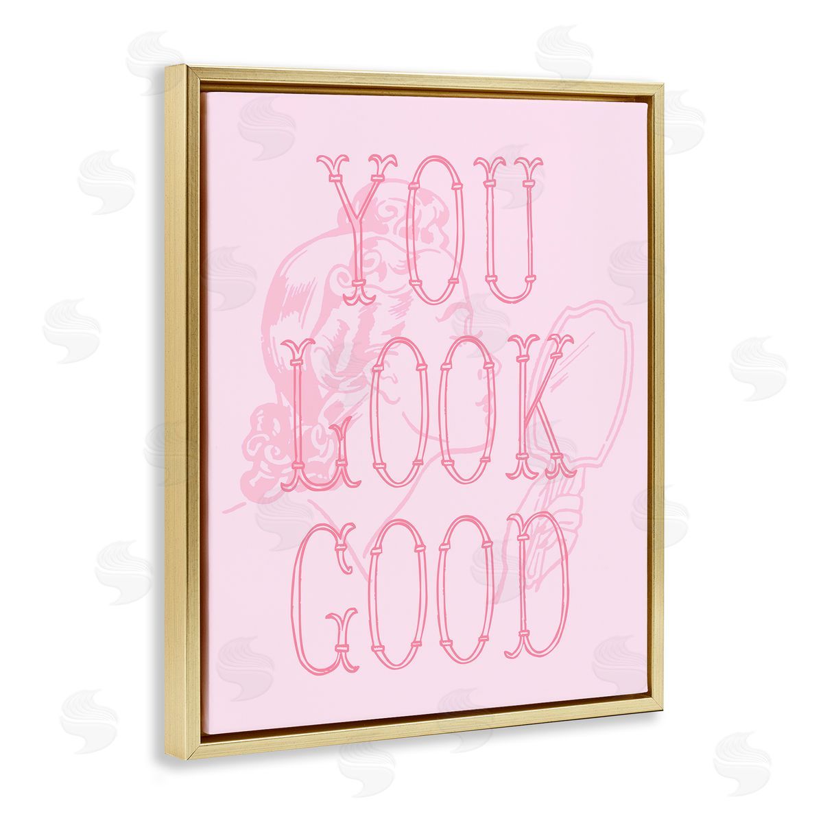 Stupell Studio You Look Good Sentiment Gold Floating Frame Canvas Wall Art Print