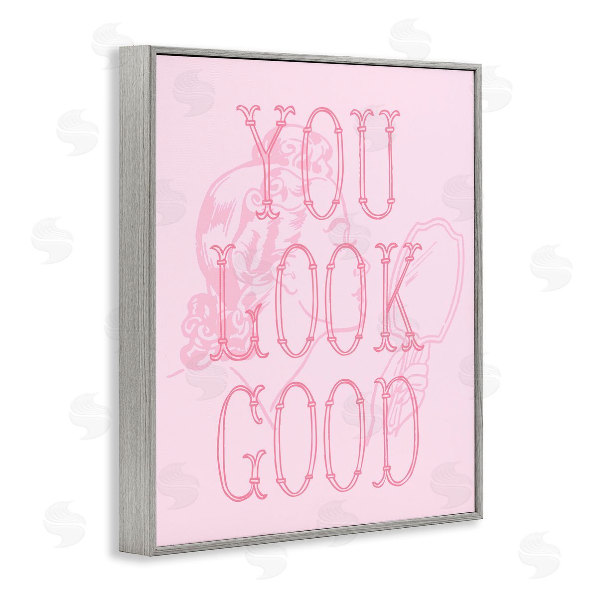 Stupell Studio You Look Good Sentiment Gray Framed Giclee Wall Art Print