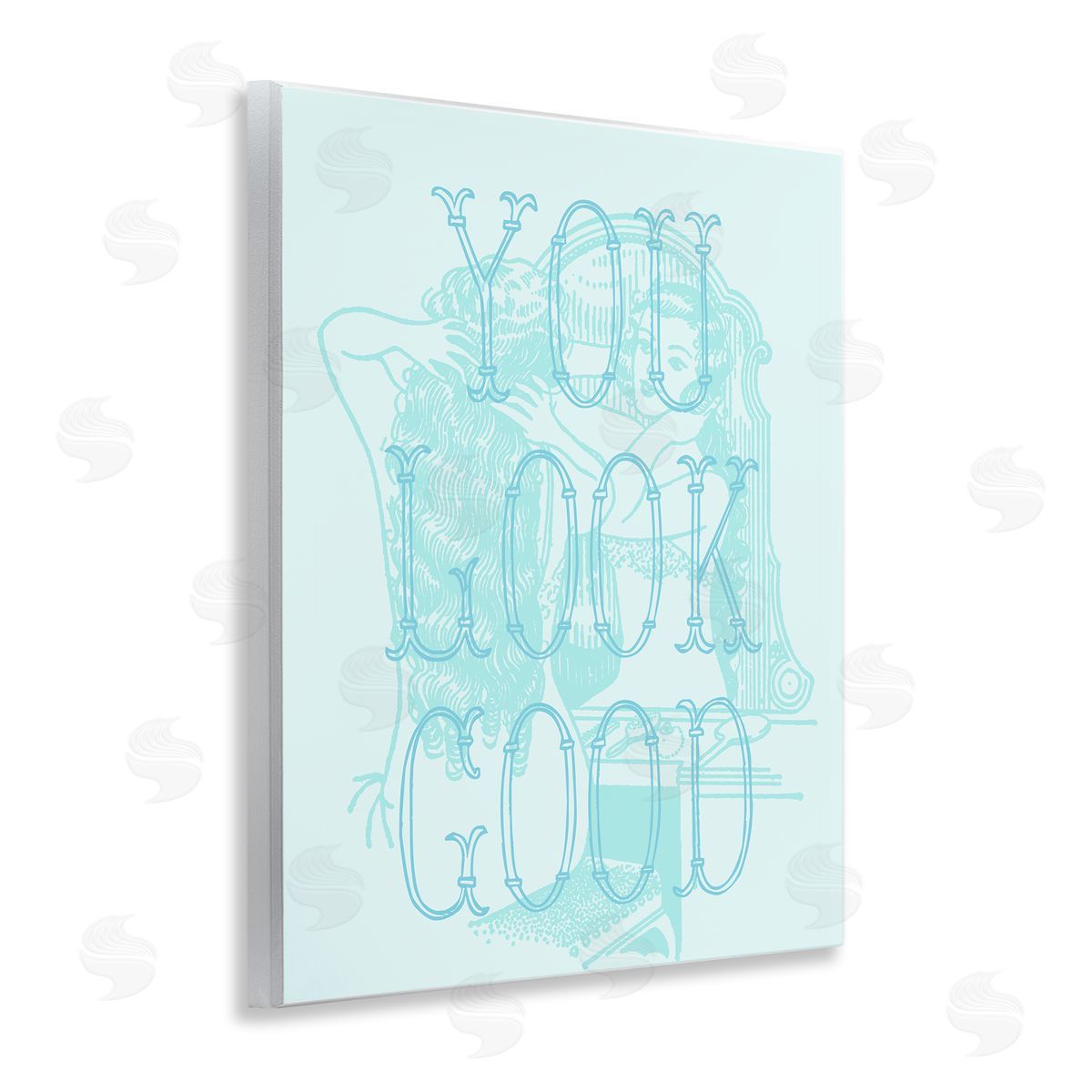 Stupell Studio You Look Good Girl in Mirror Wooden Wall Plaque Art Print