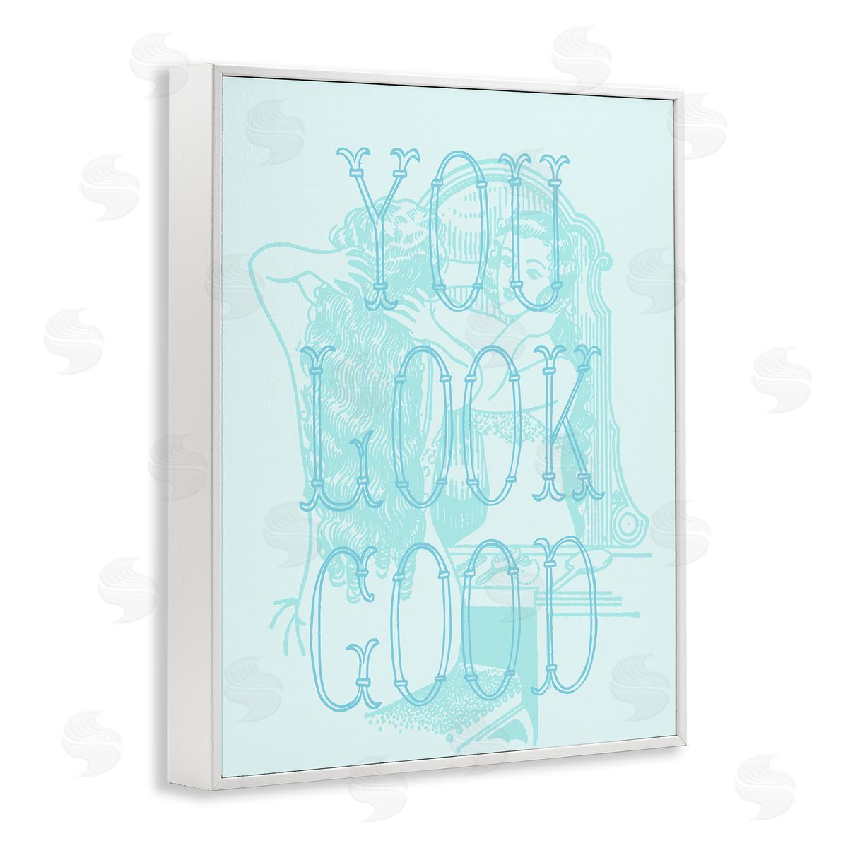 Stupell Studio You Look Good Girl in Mirror White Framed Giclee Wall Art Print