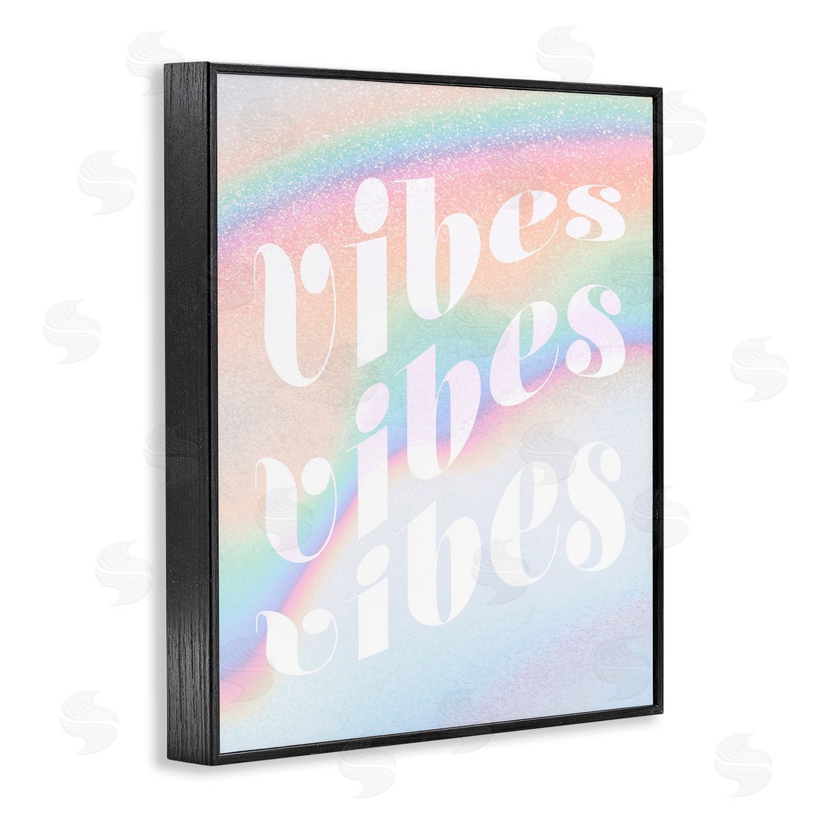 Stupell Studio Vibes over Glam Rainbow Black Framed Giclee Wall Art Print