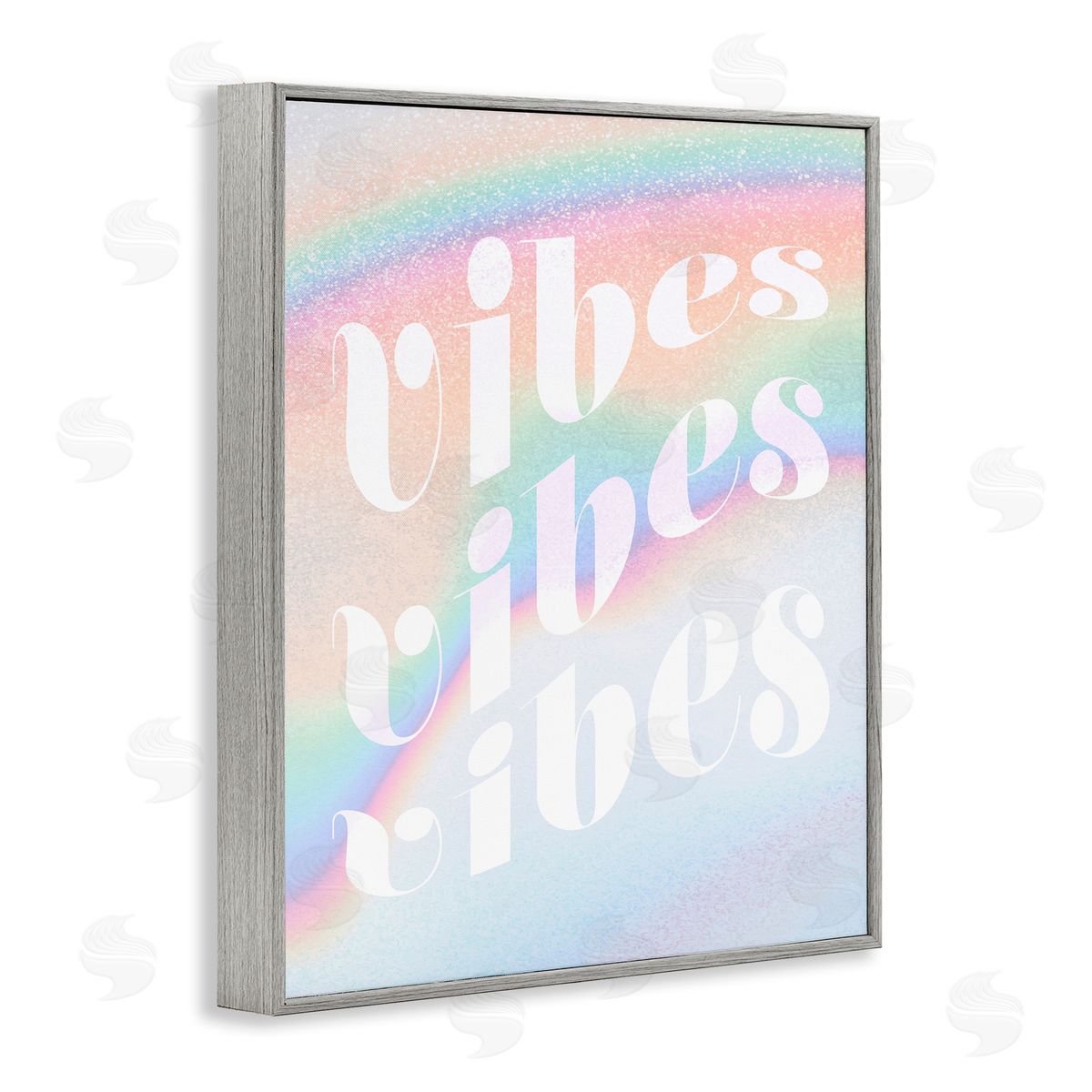 Stupell Studio Vibes over Glam Rainbow Gray Framed Giclee Wall Art Print
