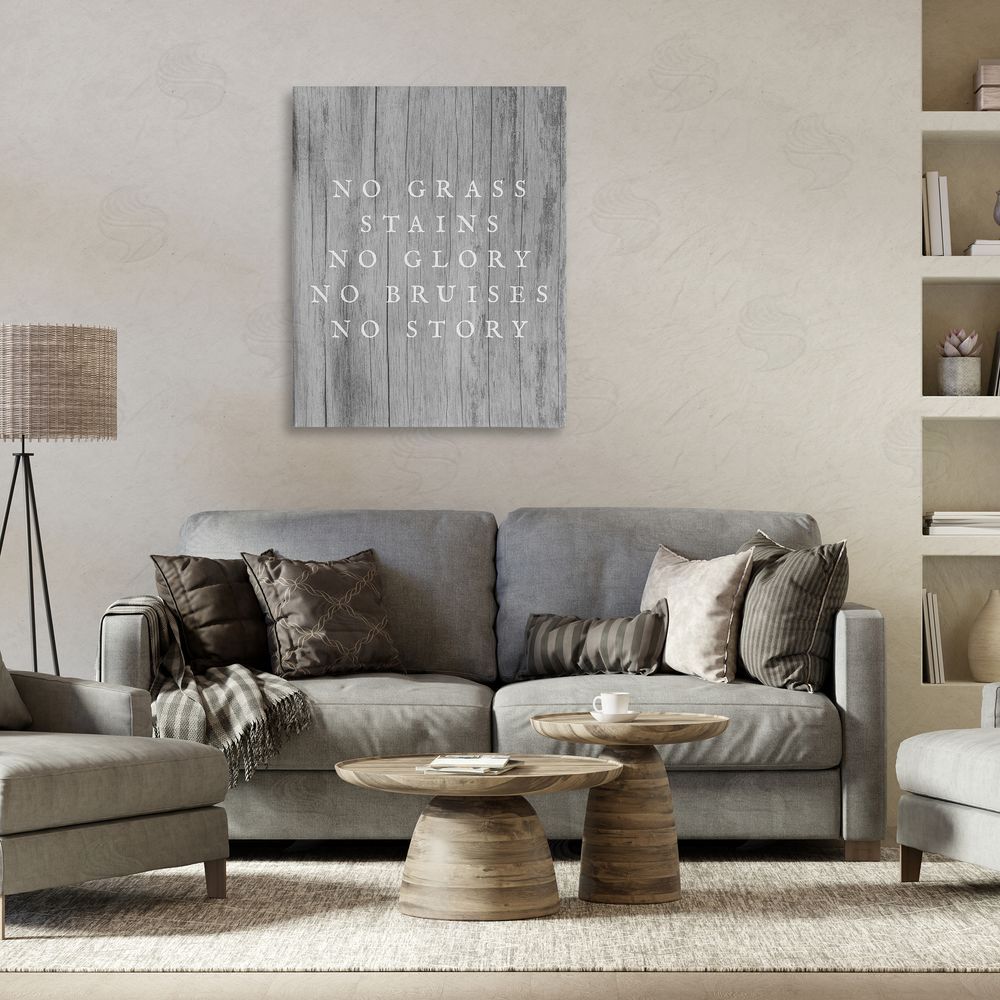 Stupell Studio No Grass Stains No Glory Canvas Wall Art Print in Room