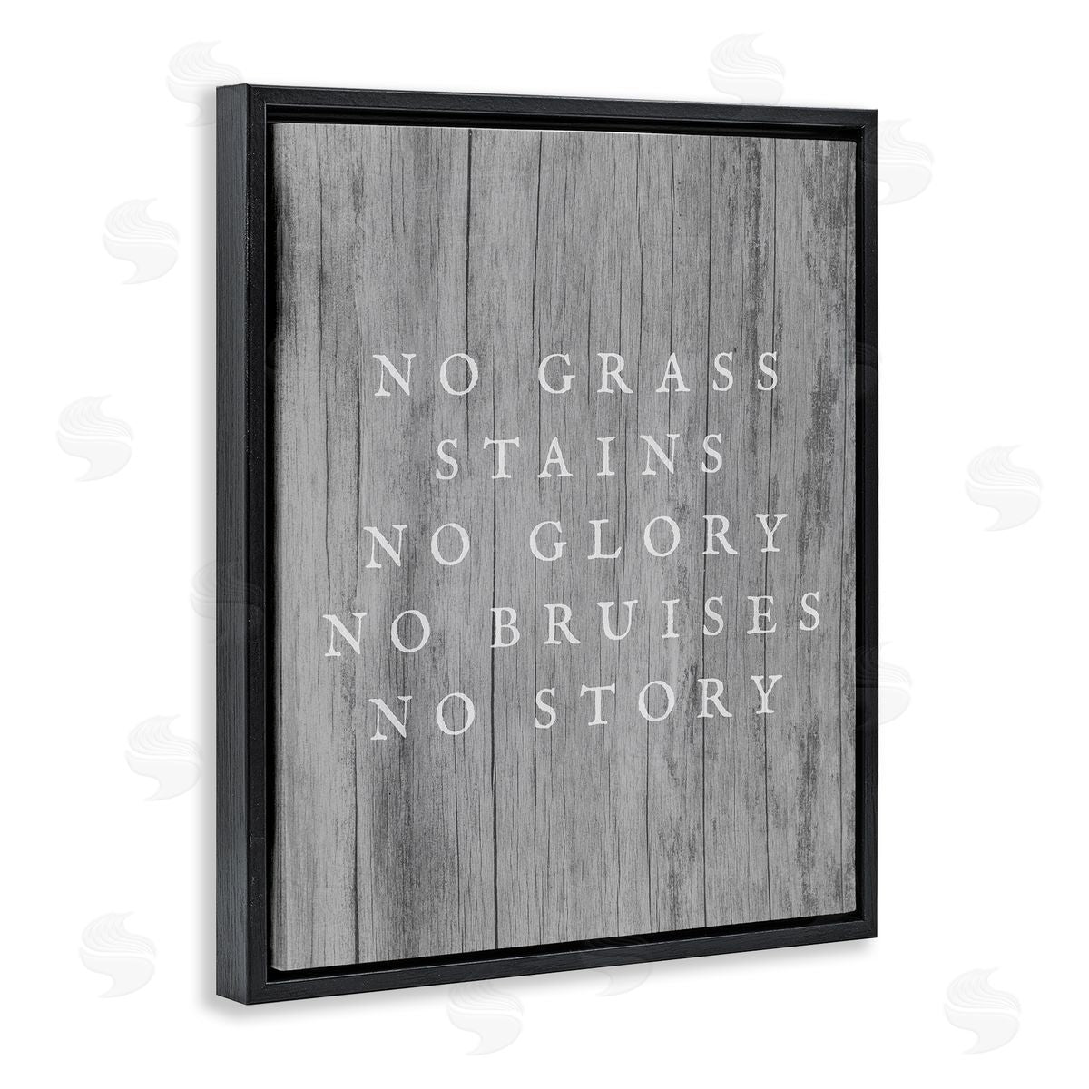 Stupell Studio No Grass Stains No Glory Black Floating Frame Canvas Wall Art Print