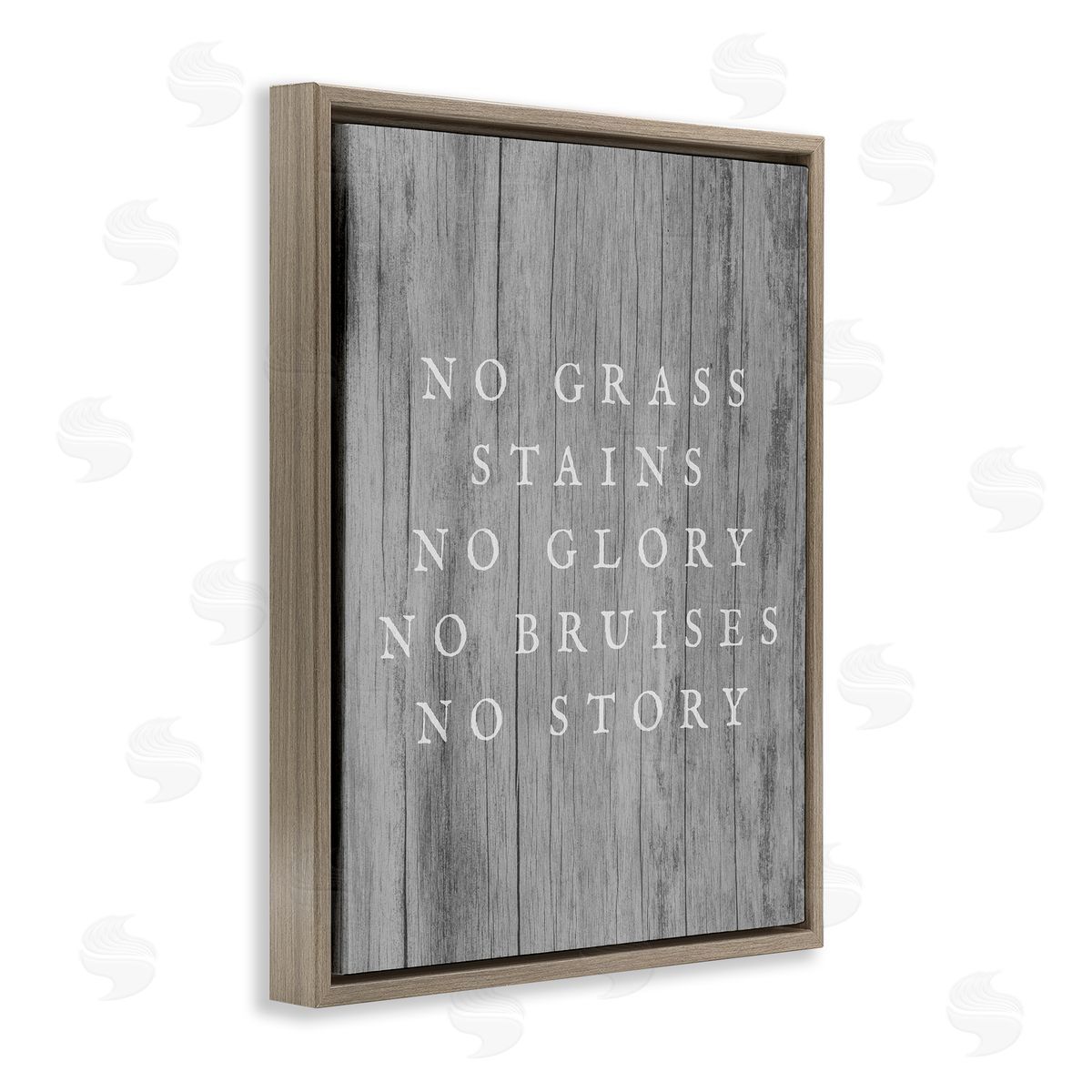 Stupell Studio No Grass Stains No Glory Brown Floating Frame Canvas Wall Art Print
