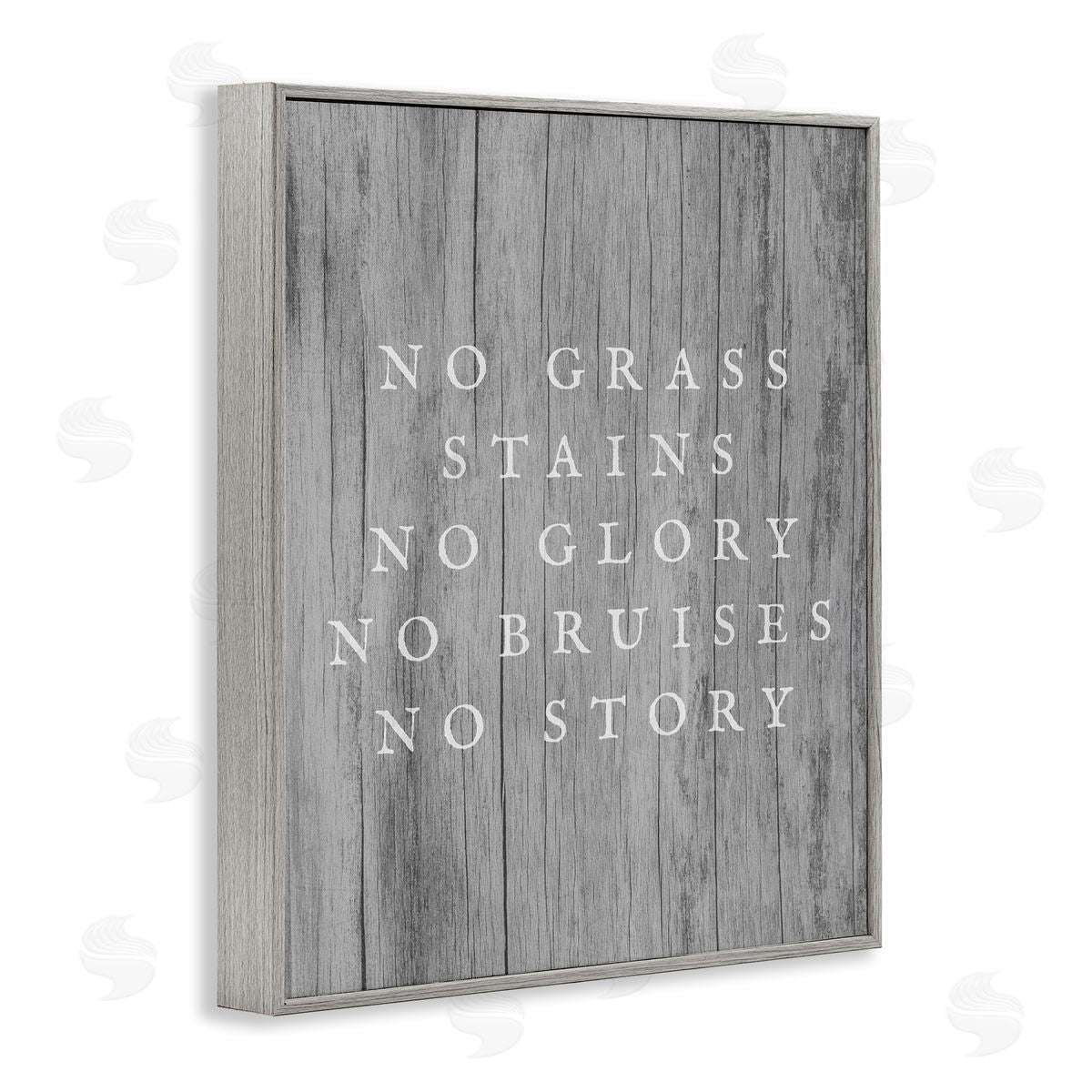 Stupell Studio No Grass Stains No Glory Gray Framed Giclee Wall Art Print