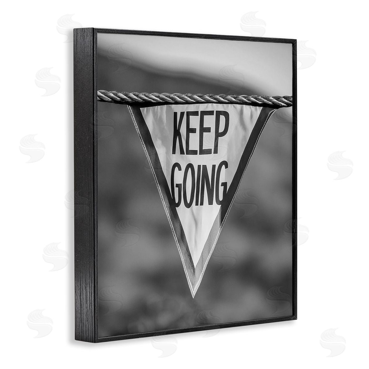Stupell Studio Keep Going Pennant Black Framed Giclee Wall Art Print