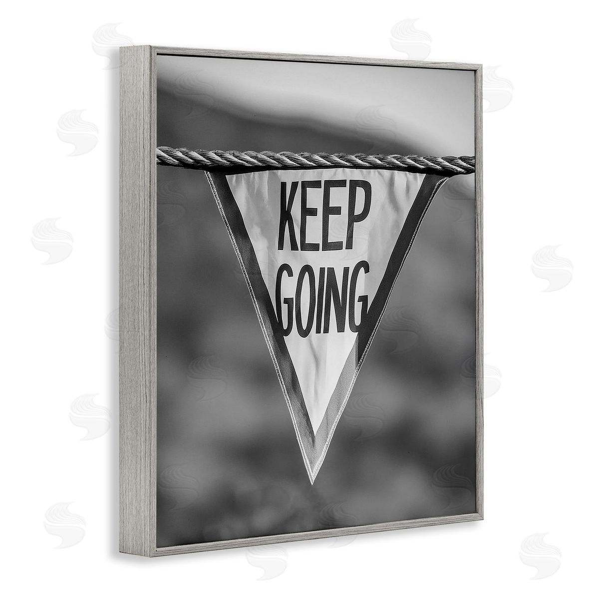 Stupell Studio Keep Going Pennant Gray Framed Giclee Wall Art Print