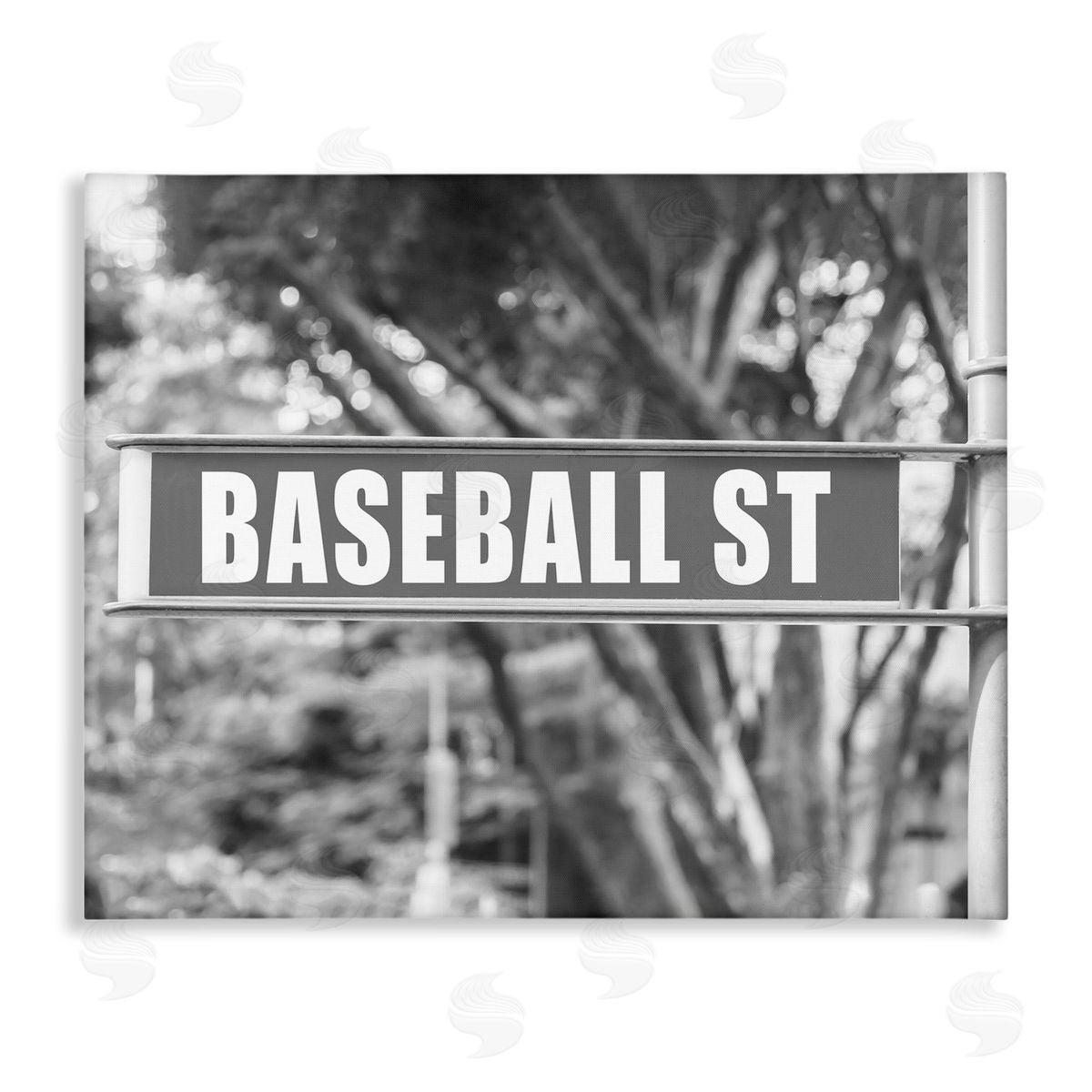 Stupell Studio Baseball Street Sign Canvas Wall Art Print