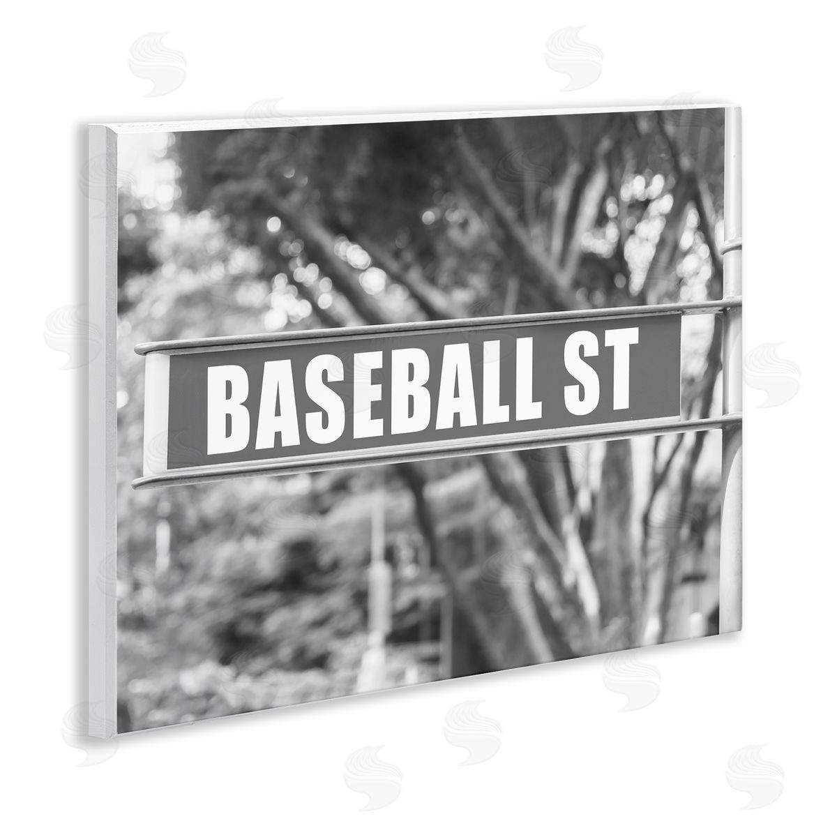 Stupell Studio Baseball Street Sign Wooden Wall Plaque Art Print