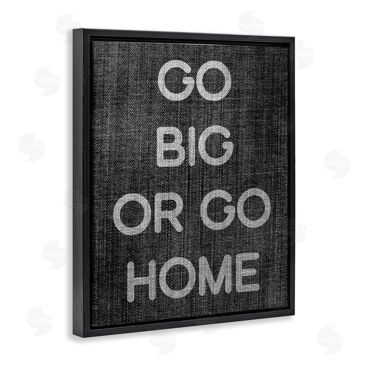 Stupell Studio Go Big or Home Phrase Black Floating Frame Canvas Wall Art Print