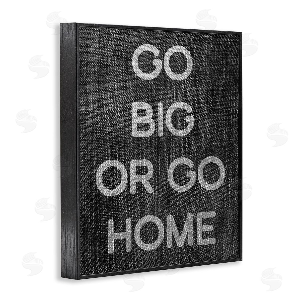 Stupell Studio Go Big or Home Phrase Black Framed Giclee Wall Art Print