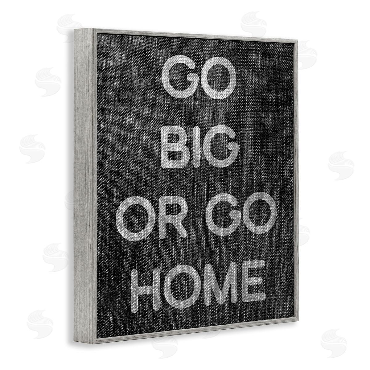 Stupell Studio Go Big or Home Phrase Gray Framed Giclee Wall Art Print