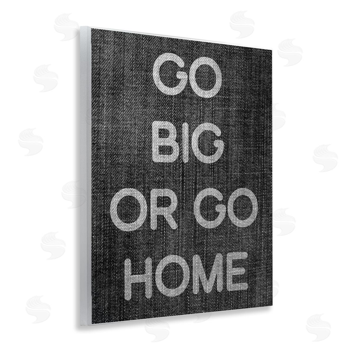Stupell Studio Go Big or Home Phrase Wooden Wall Plaque Art Print